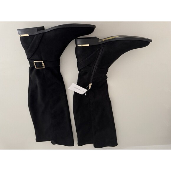 Nine West Andone Over The Knee Boots Womens Sz 8 M Black Faux suede Wide Calf - Picture 4 of 16